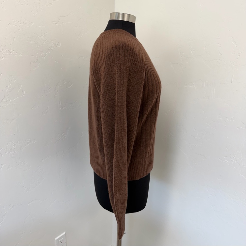 NWT Athleta Brown Ribbed CHANDAIL RAS LAYOVER CREW Sweater Size M - Picture 11 of 16